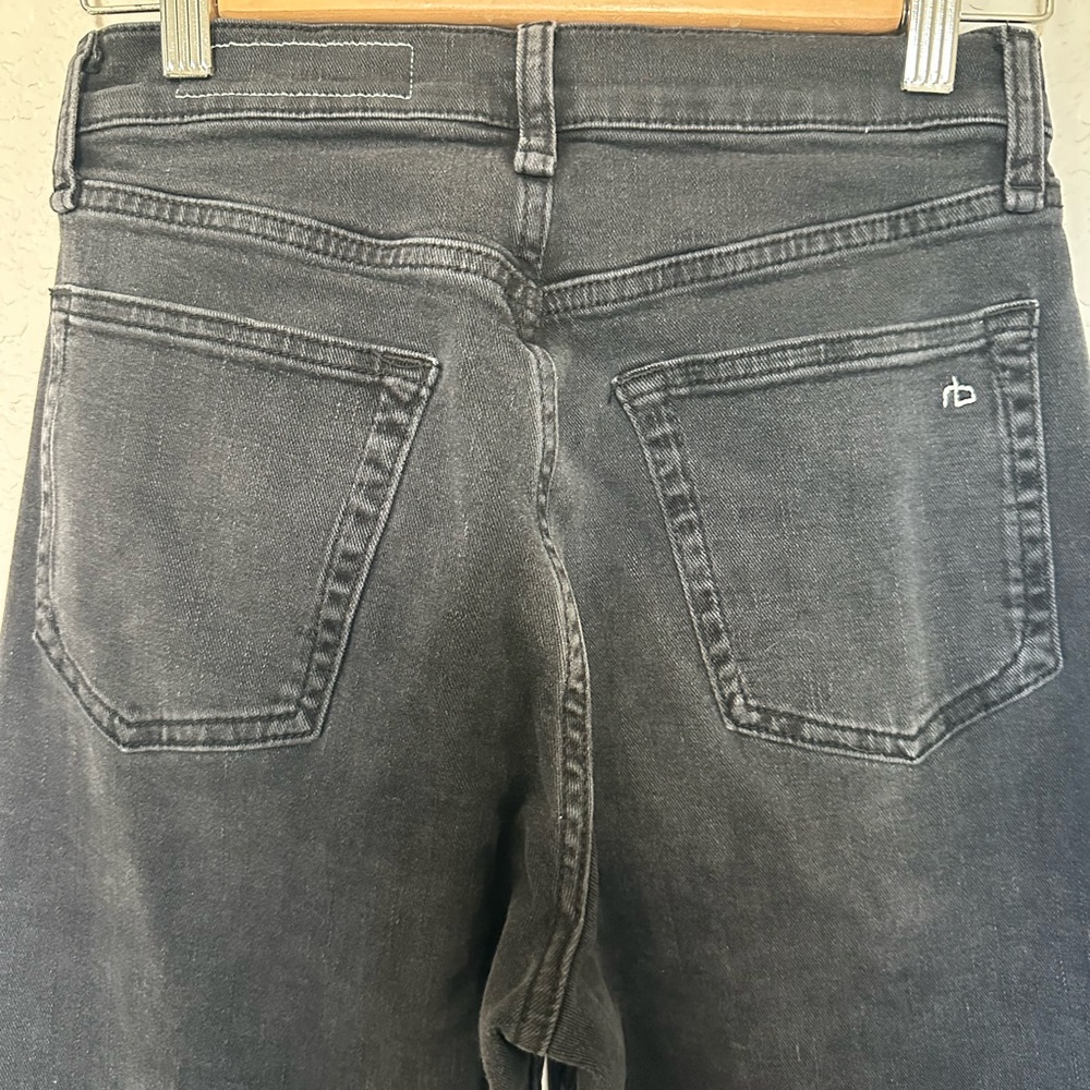 Rag & Bone Shannon Ultra Stretch High Rise Straight Jeans - Washed Black 24 - Picture 3 of 9